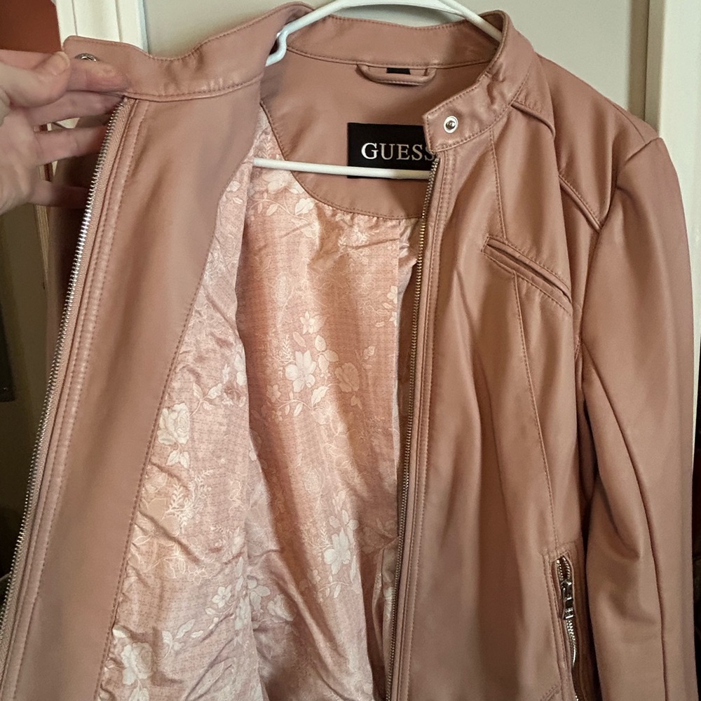 GUESS Women's Blush Leather Jacket